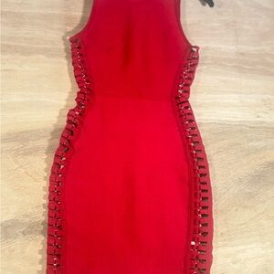 Fashion Nova Red Backless Dress